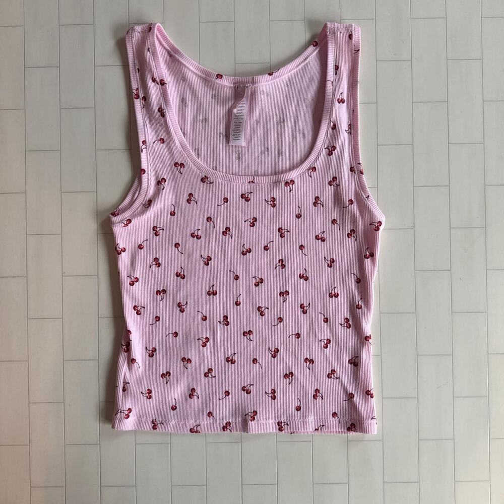NWOT SKIMS Cotton Rib Tank - Cherry Blossom Cherry Print XL*